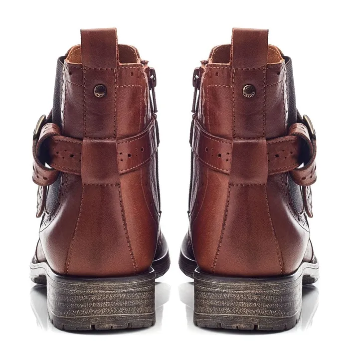 Moda In Pelle Orset Tan Leather Women Chelsea Boots