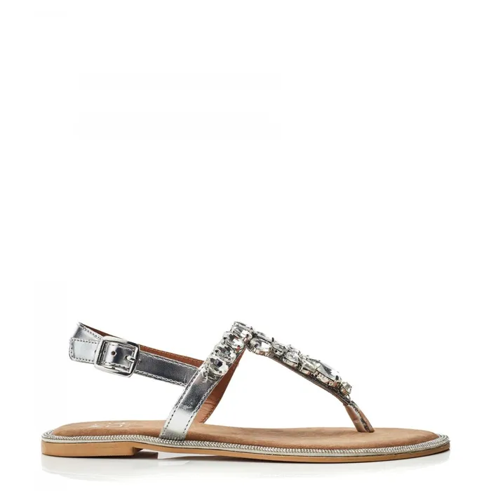 Moda In Pelle Otalia Silver Porvair Women Flat Sandals