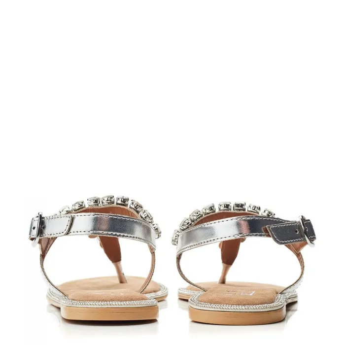 Moda In Pelle Otalia Silver Porvair Women Flat Sandals