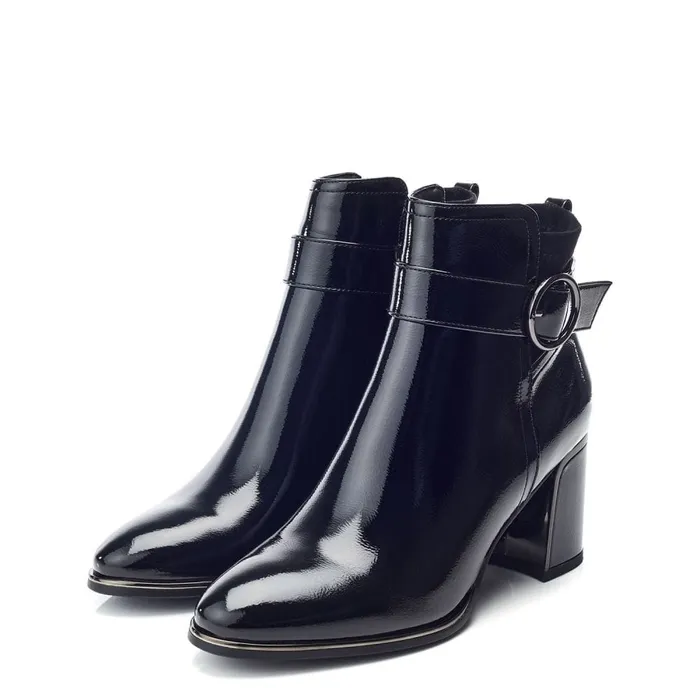 Moda In Pelle Paeden Black Patent Women Black Boots