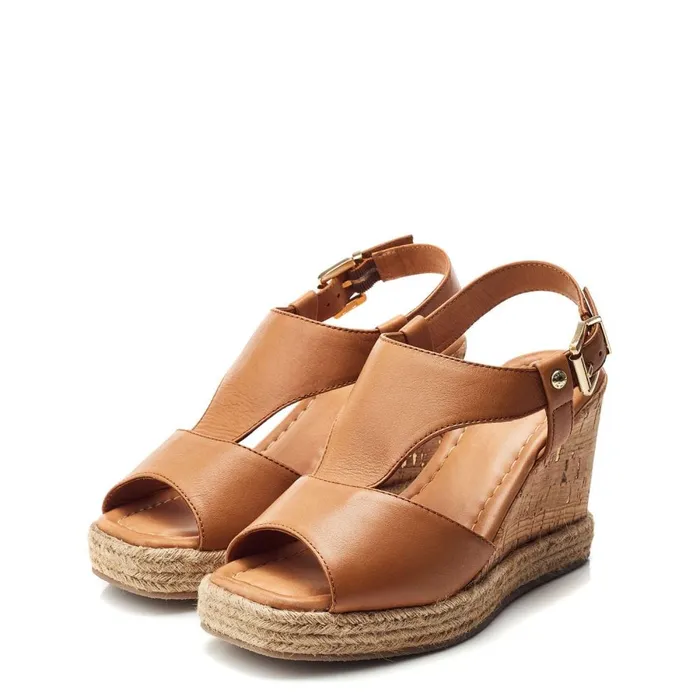 Moda In Pelle Petrina Tan Leather Women Wedge Sandals