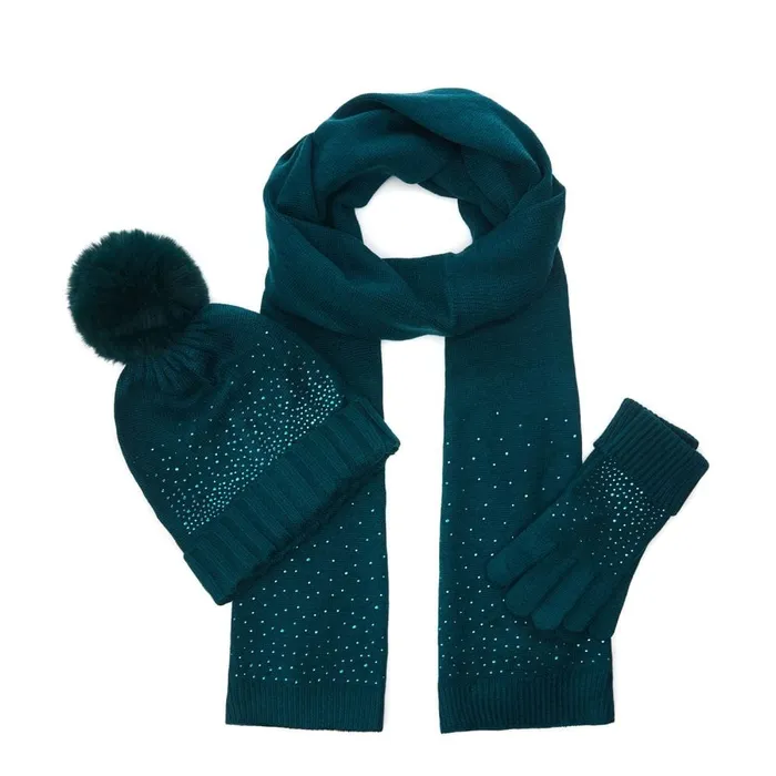 Moda In Pelle Praticiogiftset Teal Textile Women Gloves