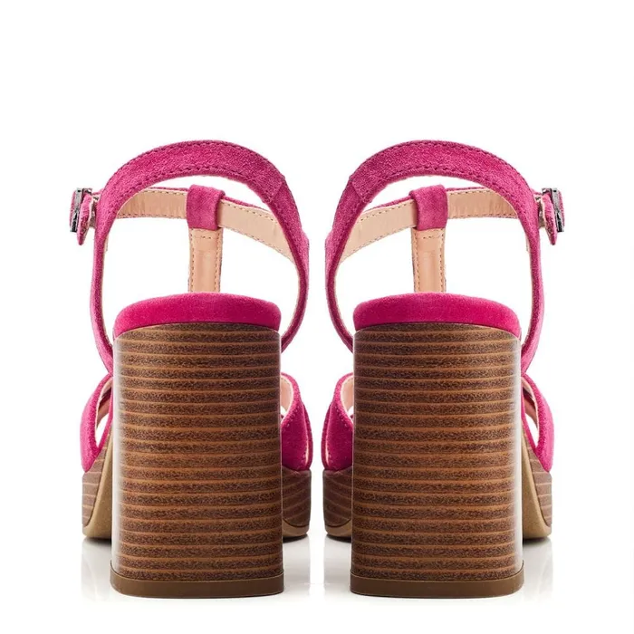 Moda In Pelle Quinnie Raspberry Suede Women Heeled Sandals