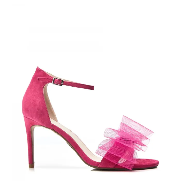 Moda In Pelle Raeleigh Raspberry Suede Women Mid Heel Shoes