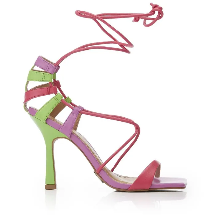Moda In Pelle Rimini Multi Leather Women Heeled Sandals