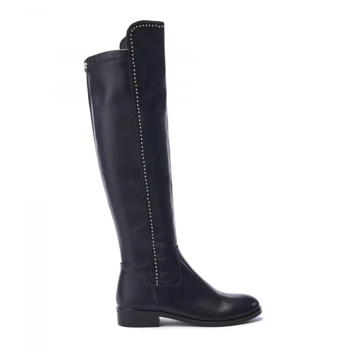 Moda In Pelle Salman Black Porvair Women Knee High Boots