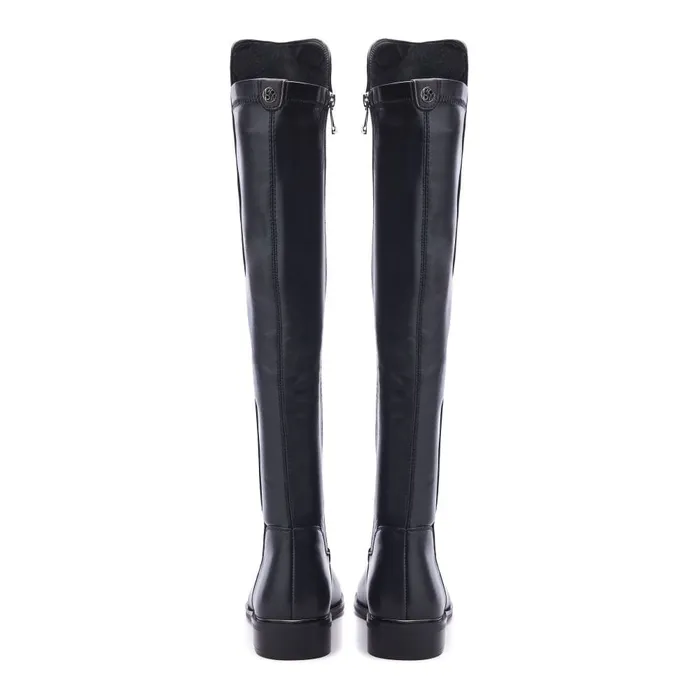 Moda In Pelle Salman Black Porvair Women Knee High Boots