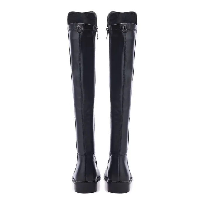 Moda In Pelle Salman Black Porvair Women Knee High Boots