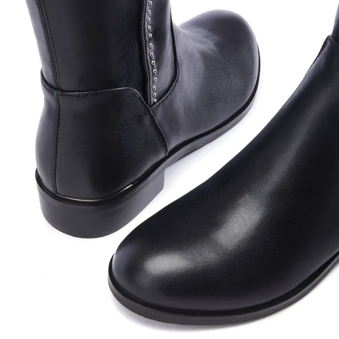 Moda In Pelle Salman Black Porvair Women Knee High Boots