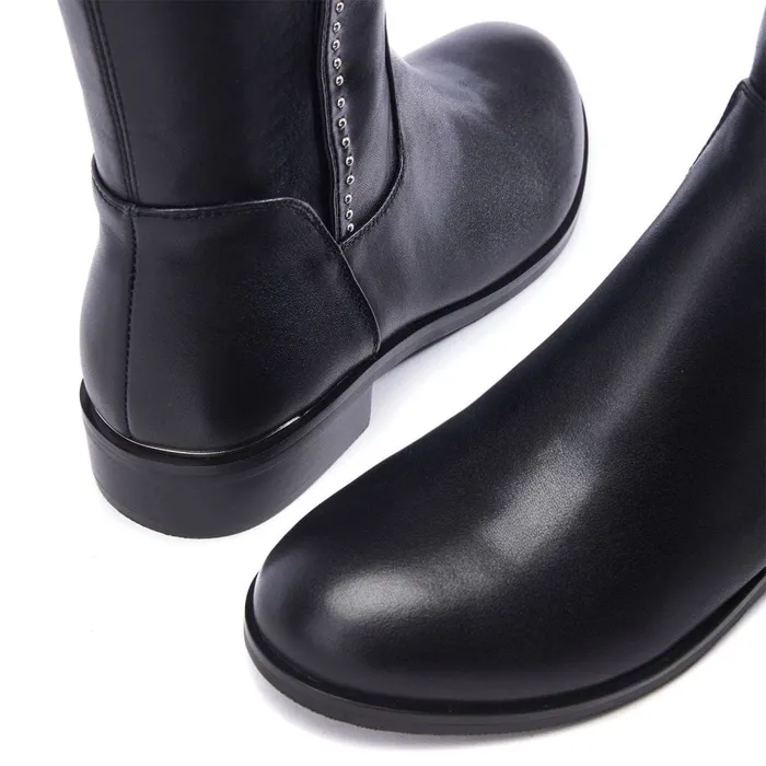 Moda In Pelle Salman Black Porvair Women Knee High Boots