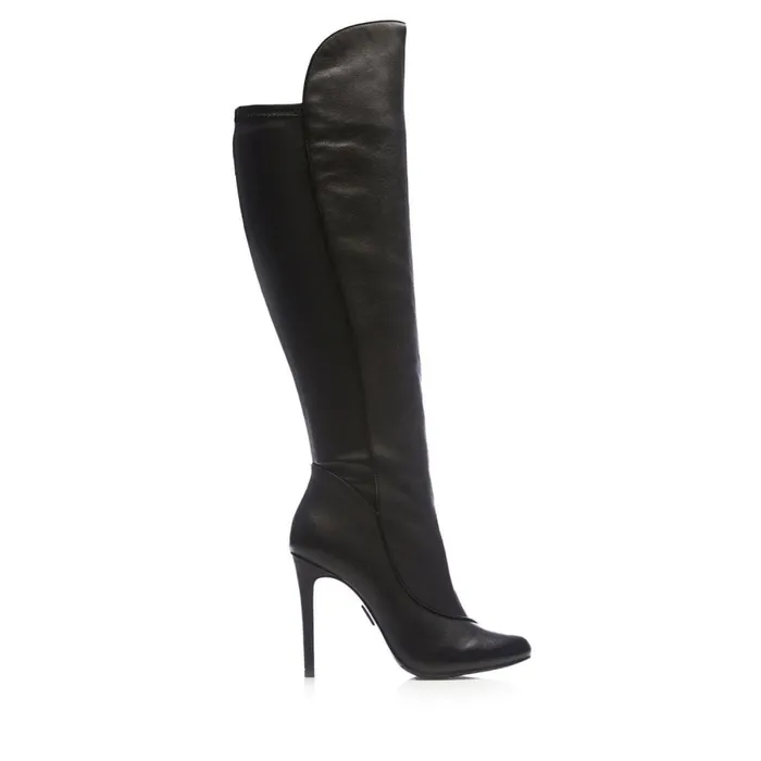 Moda In Pelle Savi Black Leather Women Knee High Boots