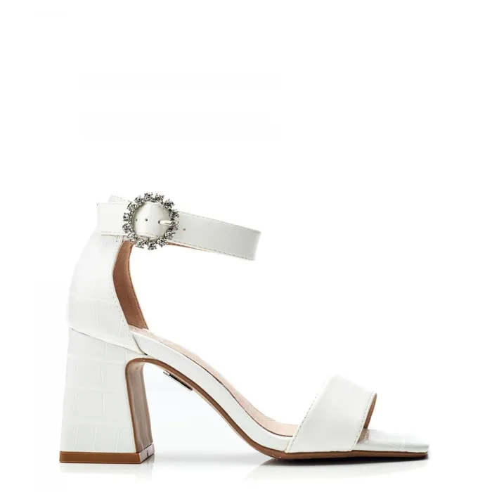 Moda In Pelle Scilla White Porvair Women Heeled Sandals