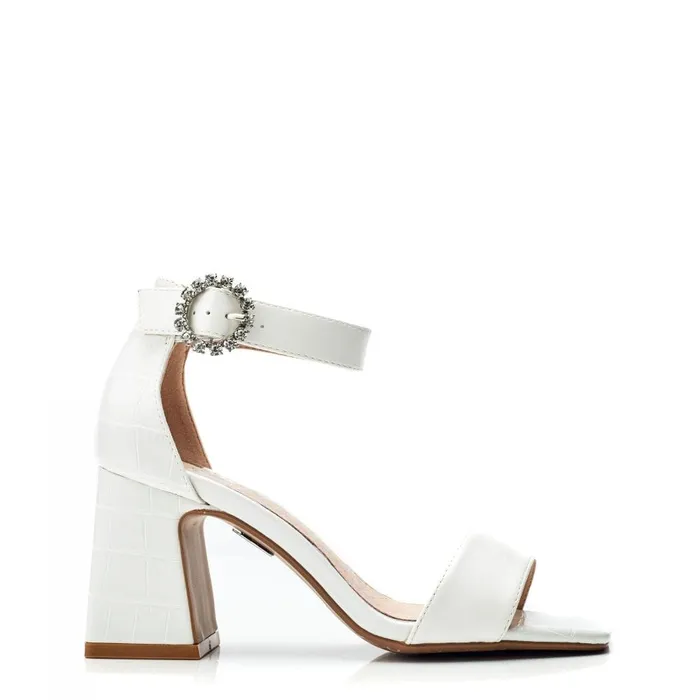 Moda In Pelle Scilla White Porvair Women Heeled Sandals