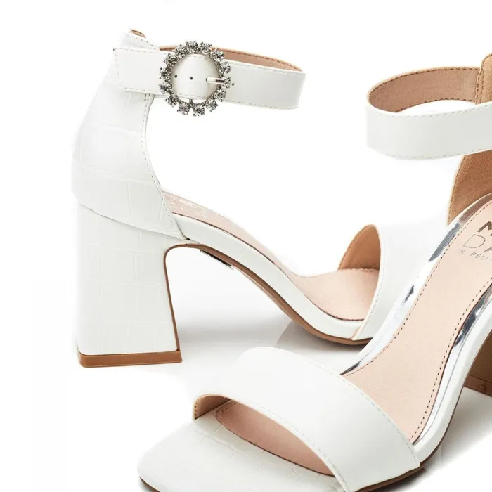 Moda In Pelle Scilla White Porvair Women Heeled Sandals
