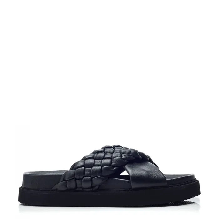 Moda In Pelle Shoon Sh Aimee Black Leather Women Flatform Sandals Moda In Pelle Shoon Sh Aimee Black Leather Women Flatform Sandals