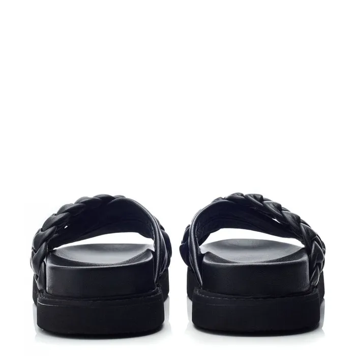 Moda In Pelle Shoon Sh Aimee Black Leather Women Flatform Sandals Moda In Pelle Shoon Sh Aimee Black Leather Women Flatform Sandals