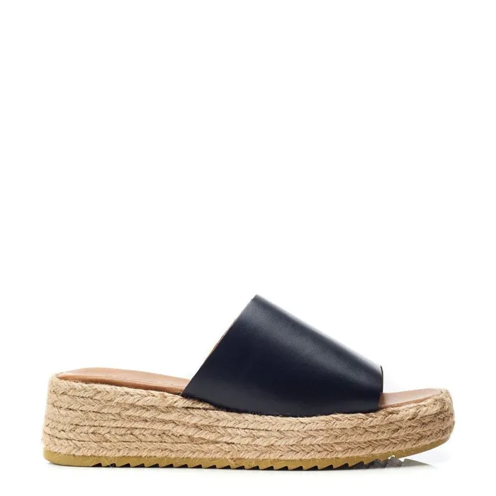 Moda In Pelle Shoon Sh Astrid Black Leather Women Slider Sandals
