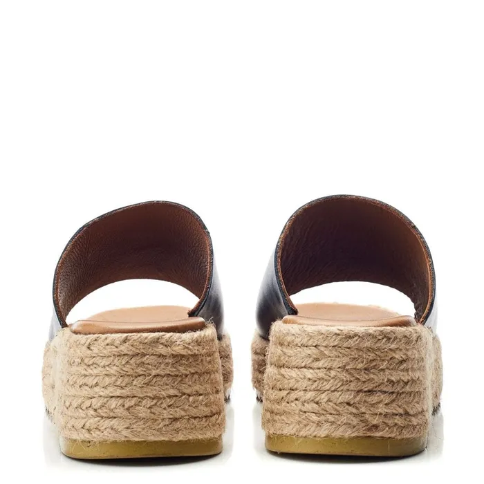 Moda In Pelle Shoon Sh Astrid Black Leather Women Slider Sandals