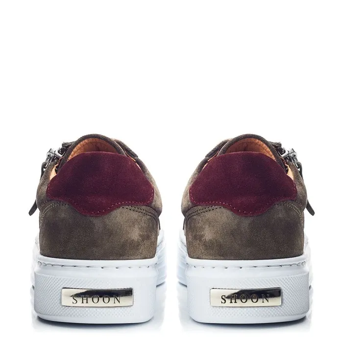 Moda In Pelle Shoon Sh Ely Khaki Suede Women Casual Trainers