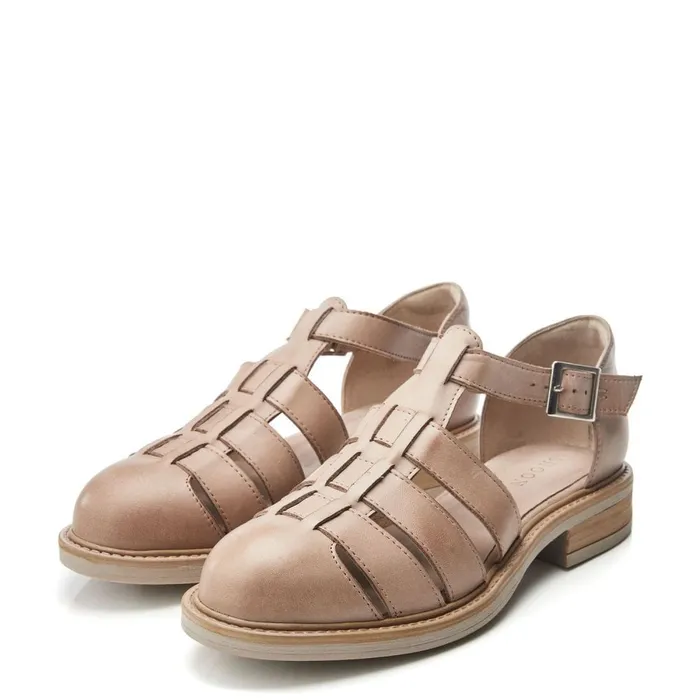 Moda In Pelle Shoon Sh Imari Beige Leather Women Flat Sandals