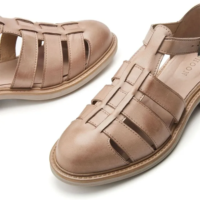 Moda In Pelle Shoon Sh Imari Beige Leather Women Flat Sandals