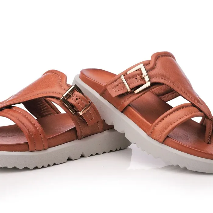 Moda In Pelle Shoon Sh Impost Tan Leather Women Slider Sandals Moda In Pelle Shoon Sh Impost Tan Leather Women Slider Sandals