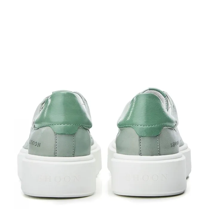 Moda In Pelle Shoon Sh Innie Khaki Leather Women Casual Trainers