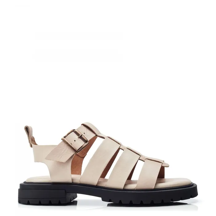 Moda In Pelle Shoon Sh Inshore Off White Leather Women Flatform Sandals
