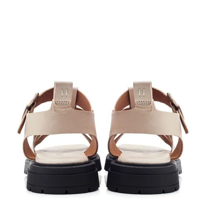 Moda In Pelle Shoon Sh Inshore Off White Leather Women Flatform Sandals