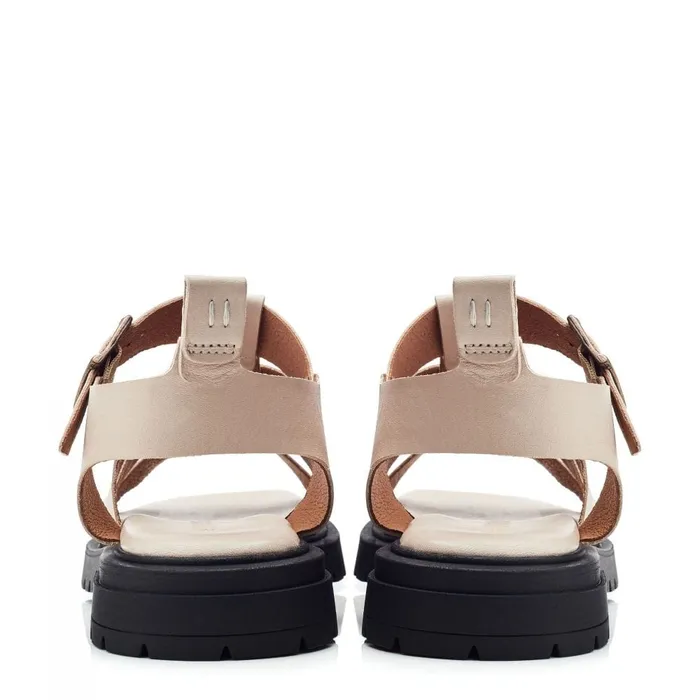 Moda In Pelle Shoon Sh Inshore Off White Leather Women Flatform Sandals