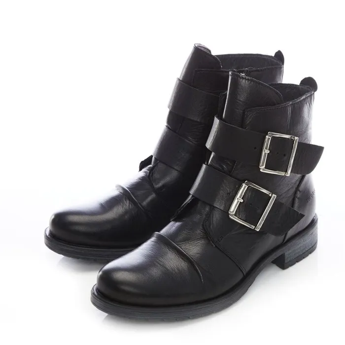 Moda In Pelle Shoon Sh Irving Black Leather Women Black Boots