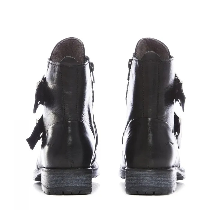 Moda In Pelle Shoon Sh Irving Black Leather Women Black Boots