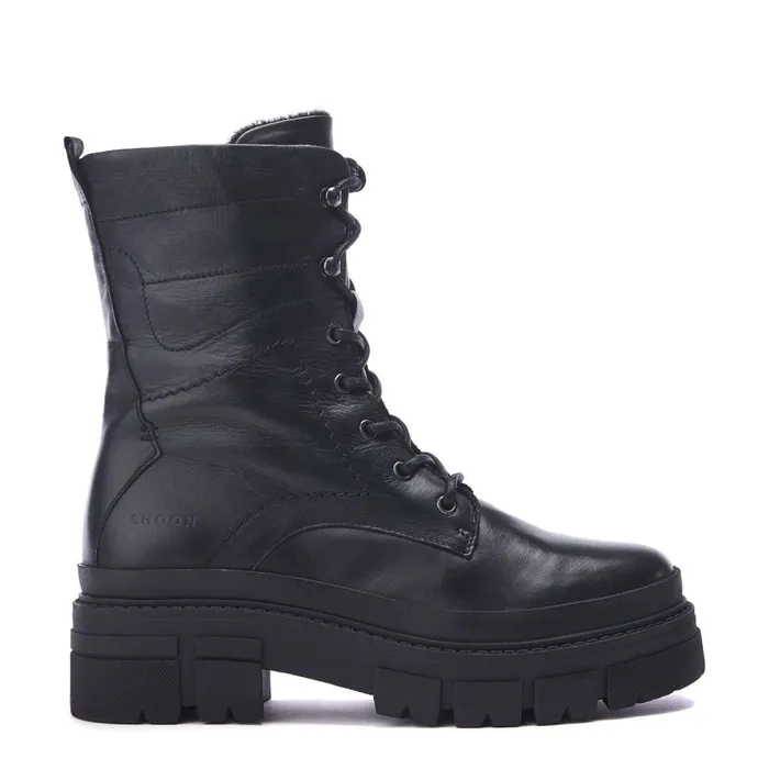 Moda In Pelle Shoon Sh Ocker Black Leather Women MidCalf Boots