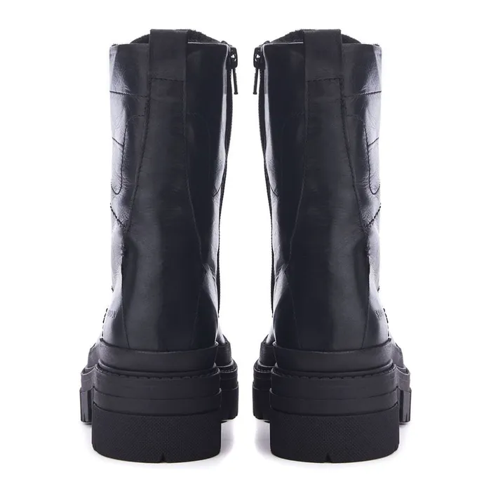 Moda In Pelle Shoon Sh Ocker Black Leather Women MidCalf Boots Moda In Pelle Shoon Sh Ocker Black Leather Women MidCalf Boots