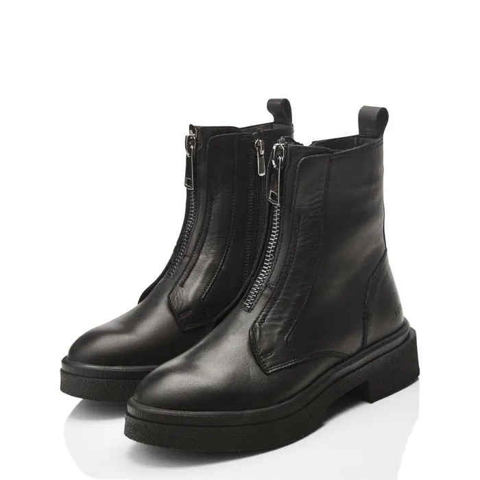 Moda In Pelle Shoon Sh Sacoma Black Leather Women Chunky Boots