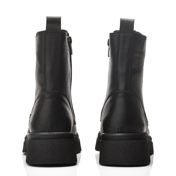 Moda In Pelle Shoon Sh Sacoma Black Leather Women Chunky Boots