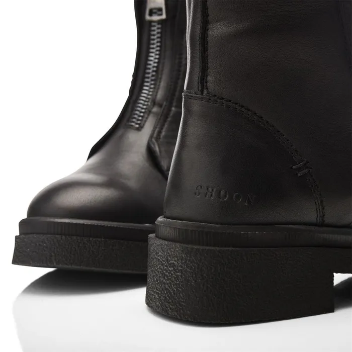 Moda In Pelle Shoon Sh Sacoma Black Leather Women Chunky Boots