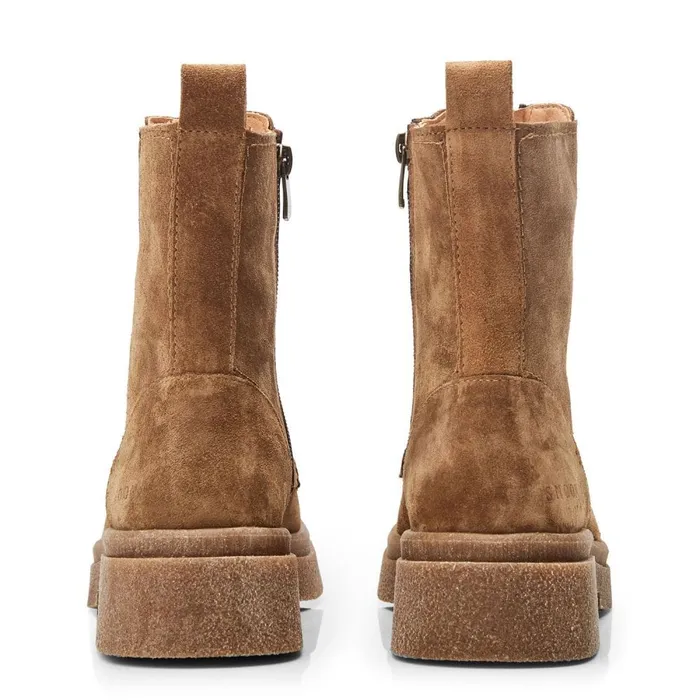 Moda In Pelle Shoon Sh Sacoma Tan Suede Women Chunky Boots