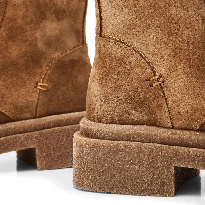 Moda In Pelle Shoon Sh Sacoma Tan Suede Women Chunky Boots
