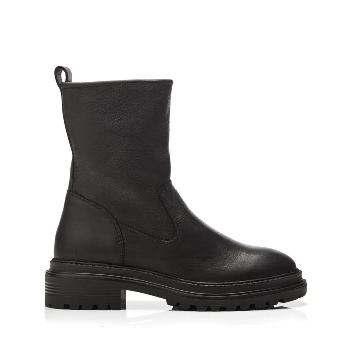 Moda In Pelle Shoon Sh Santanyi Black Leather Women Chunky Boots