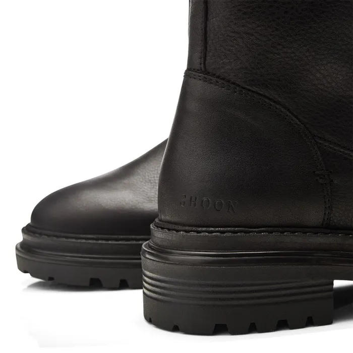 Moda In Pelle Shoon Sh Santanyi Black Leather Women Chunky Boots