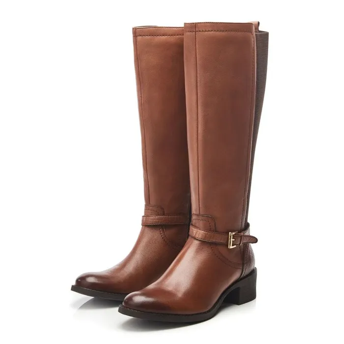 Moda In Pelle Tadelle Tan Leather Women Knee High Boots
