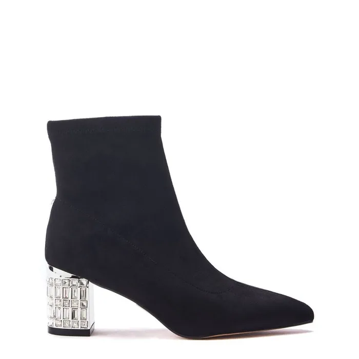 Moda In Pelle Tianna Black Alcantara Women Black Boots