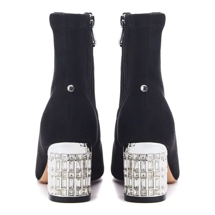 Moda In Pelle Tianna Black Alcantara Women Black Boots