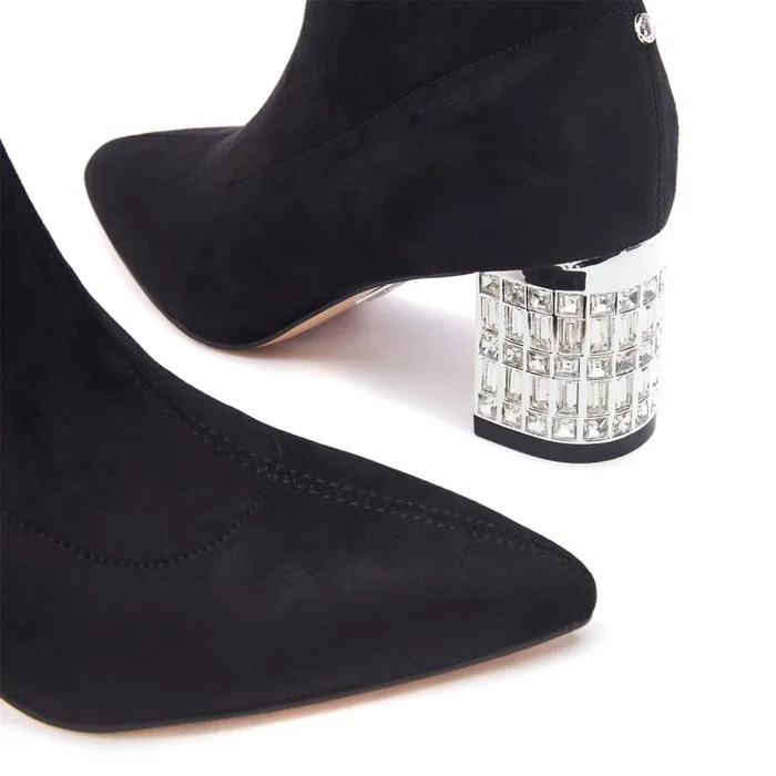 Moda In Pelle Tianna Black Alcantara Women Black Boots