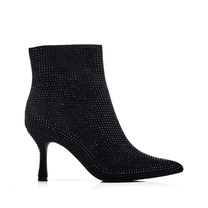 Moda In Pelle Zalea Black Textile Women Heeled And Wedge Boots