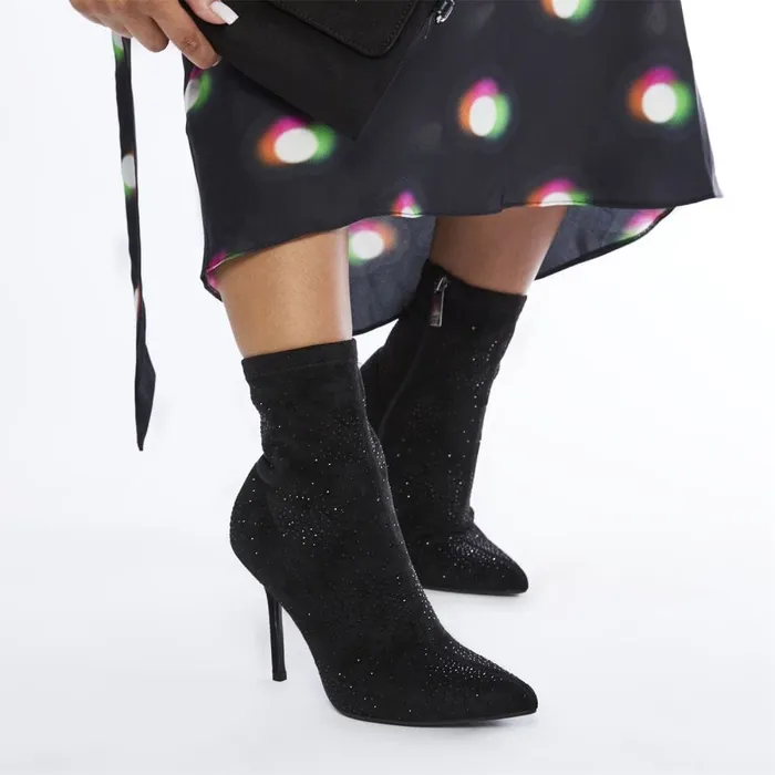 Moda In Pelle Zoeyy Black Alcantara Women Black Boots