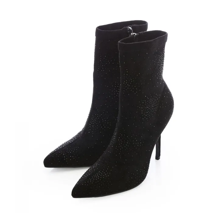 Moda In Pelle Zoeyy Black Alcantara Women Black Boots