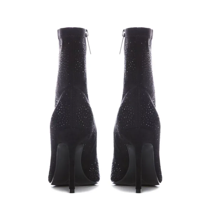 Moda In Pelle Zoeyy Black Alcantara Women Black Boots