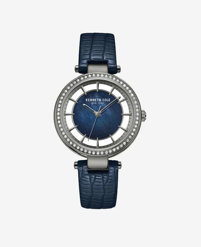 Modern Classic Slim Water Resistant Leather Strap Watch Blue Women Kenneth Cole Watches Modern Classic Slim Water Resistant Leather Strap Watch Blue Women Kenneth Cole Watches